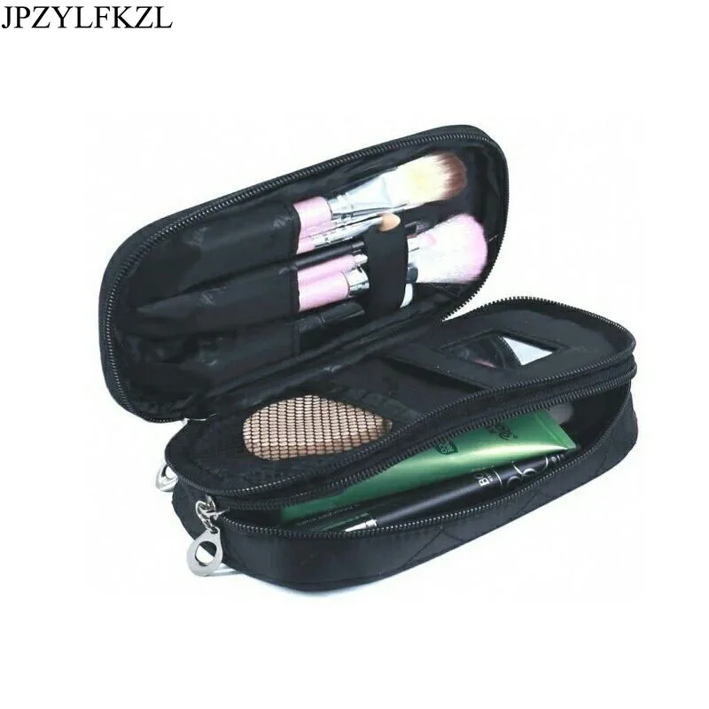 

JPZYLFKZL Double Layer Cosmetics Bag High Capacity Travel Bags Wash Makeup Organizer Pouch Beauticians Case Accessories Supplies