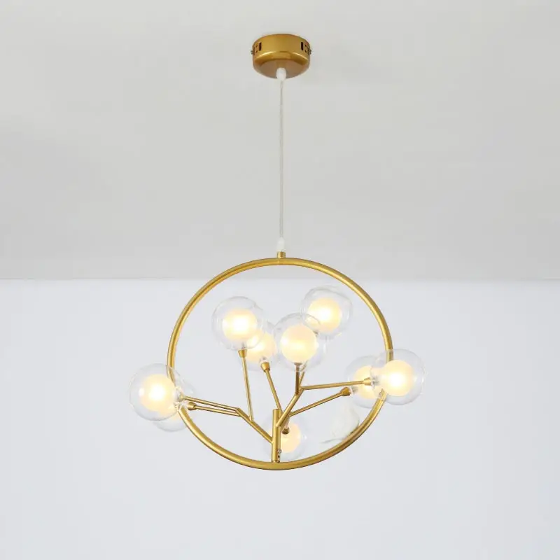 Modern Led Chandelier Glass Design Lamp Living Room Kitchen Dinning Light Fixtures Gold Decor Home Lighting Metal Lustre G4 | Лампы и