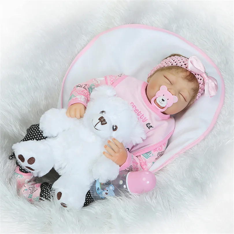 53cm Fashion Gifts Doll for Children Bedtime Toys with Bear Pacifier Lovely Dolls Soft Cotton High Quality Dolls Newborn