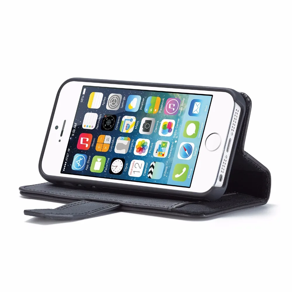 BRG Магнитный Флип PU чехол для iPhone 5S, SE 6 6S 7 8 Plus X XS XR кожаный чехол-кошелек Чехол-книжка для телефона samsung Galaxy S10E