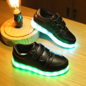 

Girl Led Luminous Shoes Children Glowing Sneakers Baby Boys Lights Casual kids 7 Colors USB Charging LED Simulation Sole Shoes