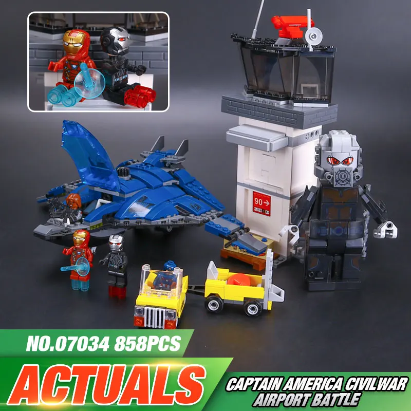 font b LEPIN b font 07034 Super Heroes Airport Battle Quinjet Ant Man Winter Soldier