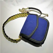 2016 women real leather bag vintage facial scrub messenger bag with metal chain belts brand luxury shoulderbag