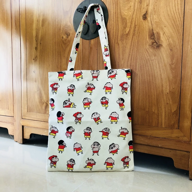 Crayon Shin-chan, модные холщовые сумки через плечо в стиле аниме, мягкая сумка-мессенджер, повседневная сумка для покупок, для девушек, Новинка