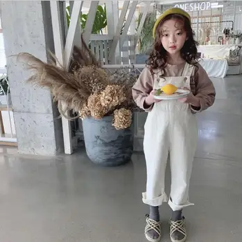 

2019 new wholesale girls overalls summer spring fashion girls pants 4-9t B282