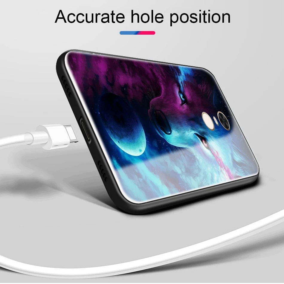 REAOOM Tempered glass phone case for RedMi 5 Plus luxury animal pattern case for Xiaomi RedMi Note 5 pro 4X Mi A1 Mi8 back cover (6)