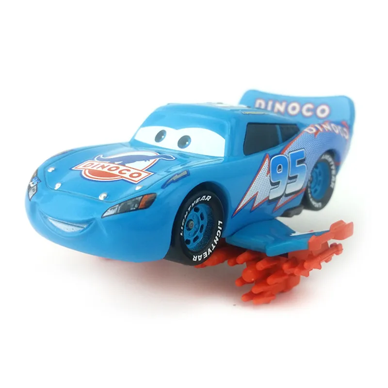 Disney новейшая модель Pixar Cars Lightning Mcqueen Blue Dinoco с пламенем литые игрушки из