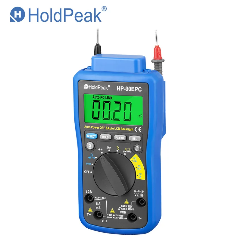

HoldPeak HP-90EPC Multimetro Digital USB Multimeter DMM Auto Range Tester Esr tester Meter PC Data Transmission USB Tester