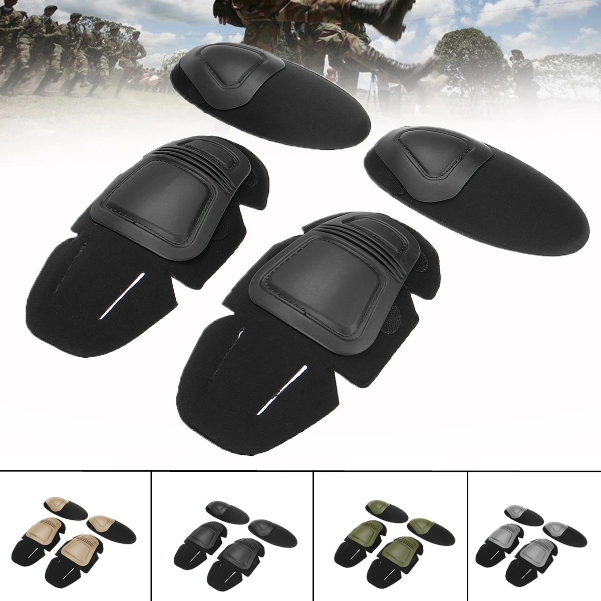

Military Tactical Knee and Elbow Protector Pad Combat Uniform Set Insert Protective Gear Knee Elbow Pads