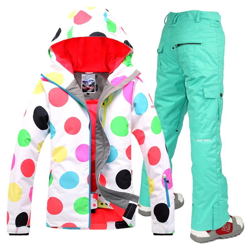 GSOU SNOW Women Snowboarding Sets Sportswear Ski Women's Suit Set