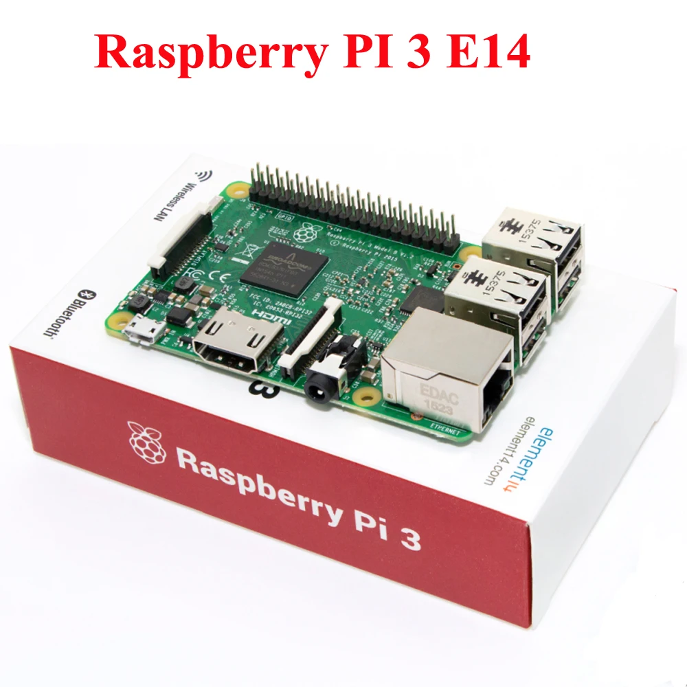 Raspberry Pi 3 Model B 1 ГБ ОЗУ четырехъядерный 1,2 ГГц 64 бит процессор WiFi и Bluetooth элемент 14