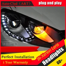 Auto Clud 2009-2013 For vw golf 6 xenon headlights car styling bi xenon lens 15 led DRL for vw golf mk6 head lamps H7 parking