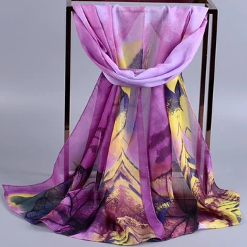 

Long Soft Shawl Scarves Spring Summer Women Leaves Print Long Soft Scarves Scarf Chiffon Shawl Scarves New Fashion Vintage