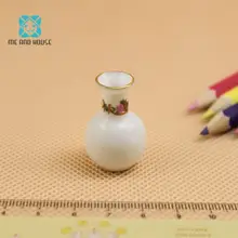 Кукольный домик миниатюрная белая фарфоровая ваза мини милый цветочный горшок 1/12 весы