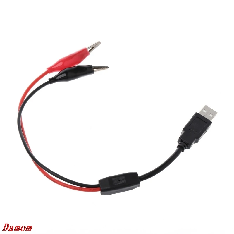 

Copper Alligator Clips with Wire Male USB Connector Test Leads Crocodile Clamp