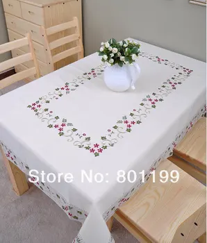 

Daisy Embroidery Table cloth/ 8 chair Tablecloths/ SIZE:130X175CM/51x69"