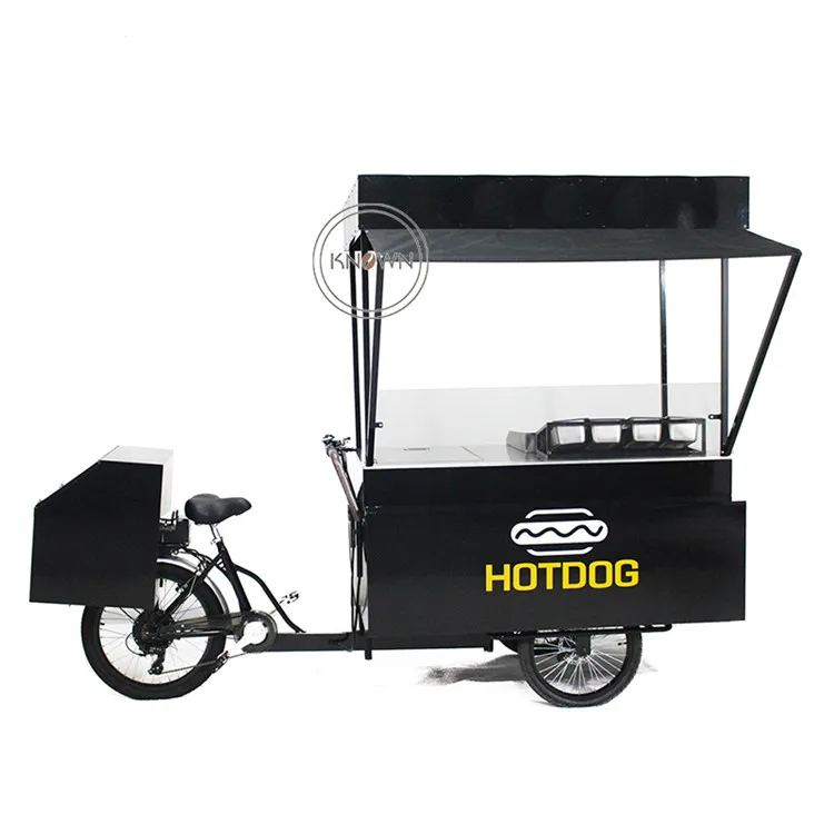 Мобильный 3 колеса фаст-фуд хот-дог велосипед с морозильной камерой. 