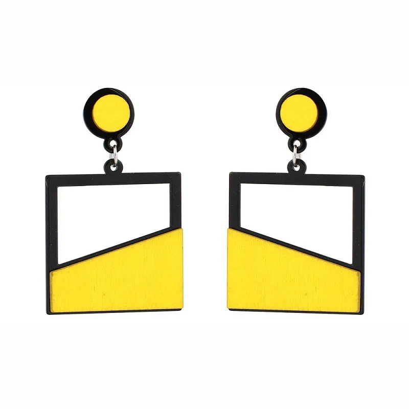 

SHUANGR Hollow Out Wooden Drop Earrings Fashion Gift Vintage Ethnic Boho Geometric Dangle Earrings for Women Jewelry