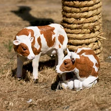 Пара моделирование желтая корова декоративные Садоводство Фея животное домашний декор Спиннер газон украшение для сада садовые украшения