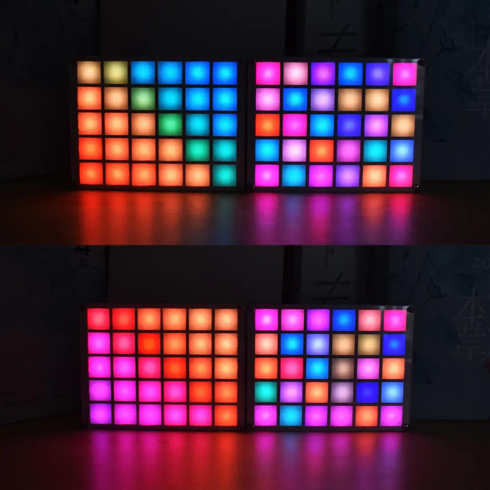 DIY Многофункциональный светодиодный классная музыка спектр rgb-цветов Цвет палитра часы, набор для самостоятельной сборки DIY светодиодный комплект