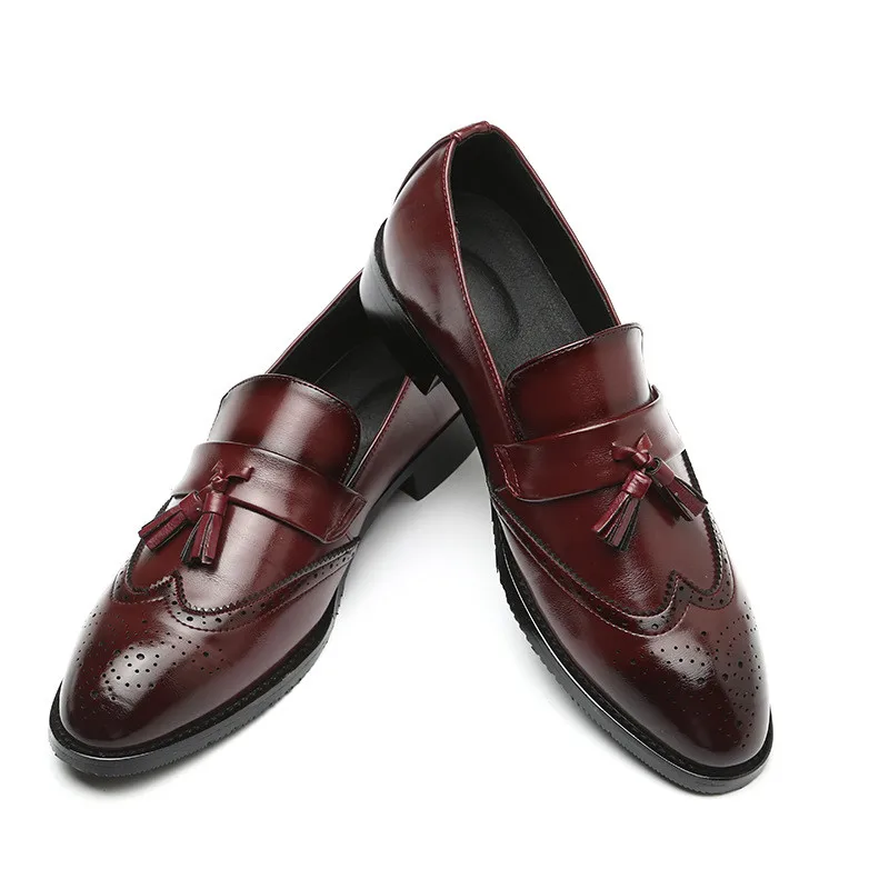 Merkmak Big Size 37-48 Men Leather Loafers Brand Shoes Classic Tassel Brogue Mans Footwear Formal Shoes Casual Bullock Shoes Merkmak Big Size 37-48 Men Leather Loafers Brand Shoes Classic Tassel Brogue Mans Footwear Formal Shoes Casual Bullock Shoes