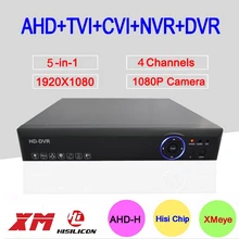 Hi3520D DVR 4 Channel 4CH 1080P 2MP 5 in 1 Coaxial Hybrid Onvif NVR TVI CVI AHD DVR Surveillance Video Recorder Free Shipping