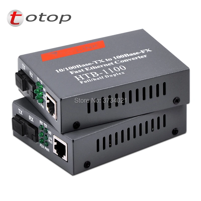 HTB 1100AB 2KM 1 pair fiber optic to rj45 media converter Multimode