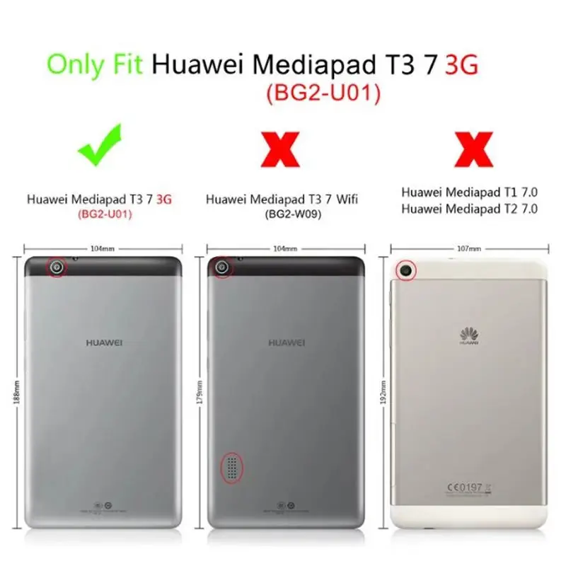Чехол для Huawei MediaPad T3 7 3G 0 дюйма защитный чехол подставка из искусственной кожи с
