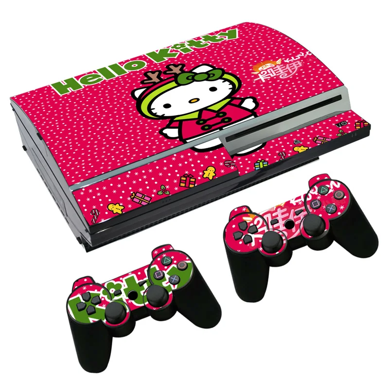 Рисунок «Hello Kitty» кожи Стикеры наклейка для PS3 жира Игровые приставки 3 консоли и контроллеры для PS3 наклеиваемые скины виниловая пленка