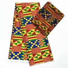 Высокое качество Кент Анкара Печать Шелковый воск африканские ткани принты Анкара имитированный шелковый воск фабрик африканская Шелковая Ткань 6 ярдов