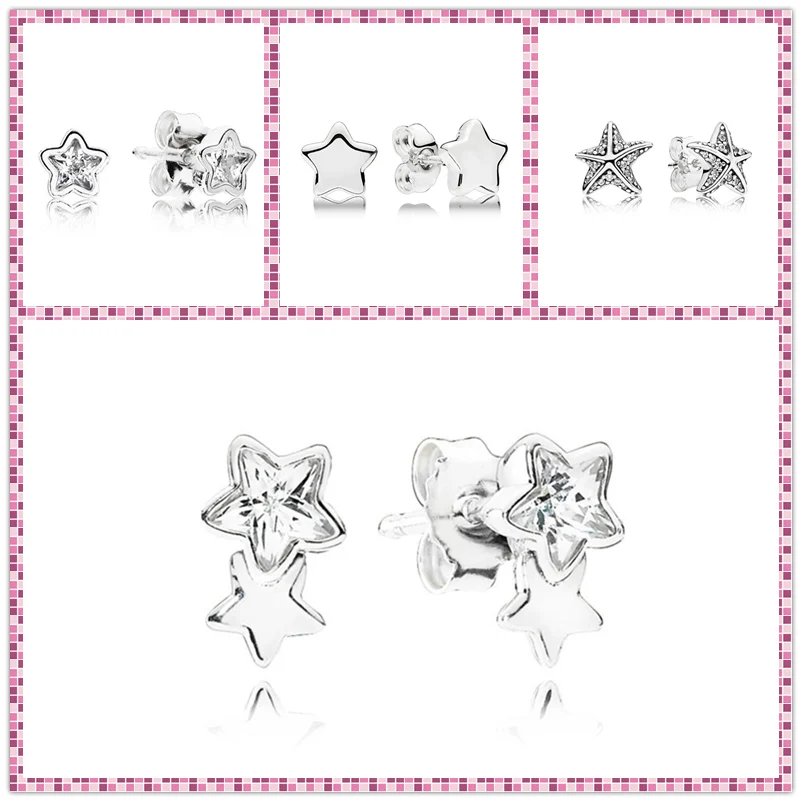 

SHINETUNG 1:1 S925 Sterling Silver Fashion Star Series Earrings For Valentine's Day And Mother's Day Gifts