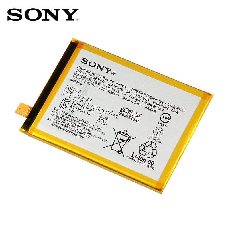 Original SONY Battery For SONY Xperia Z5 Premium Z5P Dual E6853 E6883 LIS1605ERPC 3430mAh Authentic Phone Replacement Battery Original SONY Battery For SONY Xperia Z5 Premium Z5P Dual E6853 E6883 LIS1605ERPC 3430mAh Authentic Phone Replacement Battery