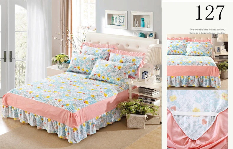 twin full queen size cotton Bed Skirt Bedspreads Mattress Protective Cover Anti slip Bed Skirt Fitted bed and bedspread