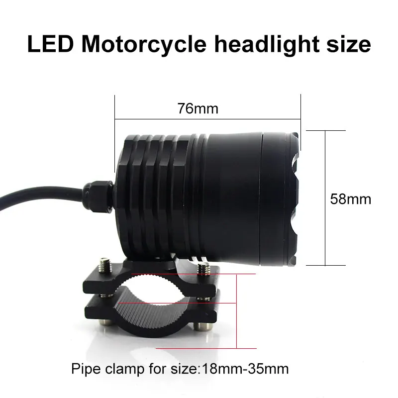  Plug&play 60W Motorcycle Headlight spotlight 9600lm/set 6000k auxiliary LED lights Fog light CNC ma - 33021354050