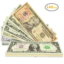 

140PCS Movie Prop Money Full Print 2 Sided Dollar Bills, Motion Picture Money Realistic Money Stacks,Copy Money