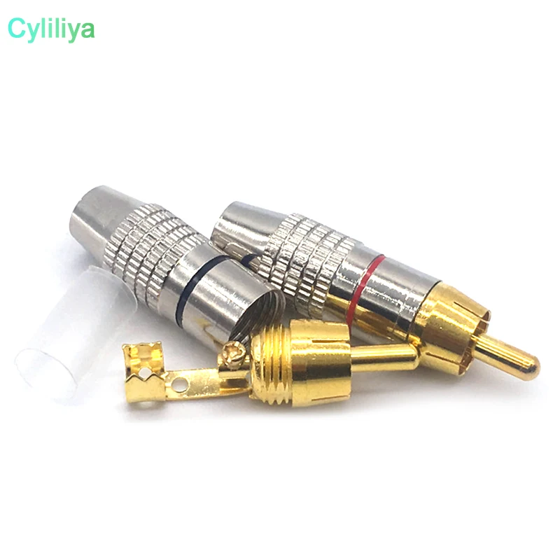 

RCA Plug Audio Video Locking Cable Connector Gold Plated 20pcs/lot