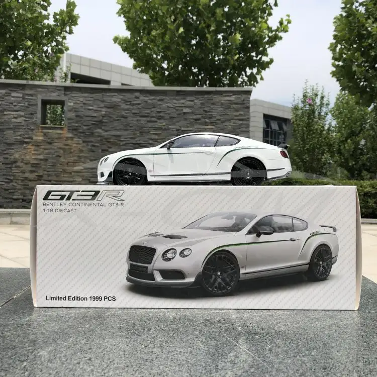 Литая под давлением модель автомобиля Почти настоящий Bentley Континентальный GT3-R ограниченная 1:18(белый)+ маленький подарок