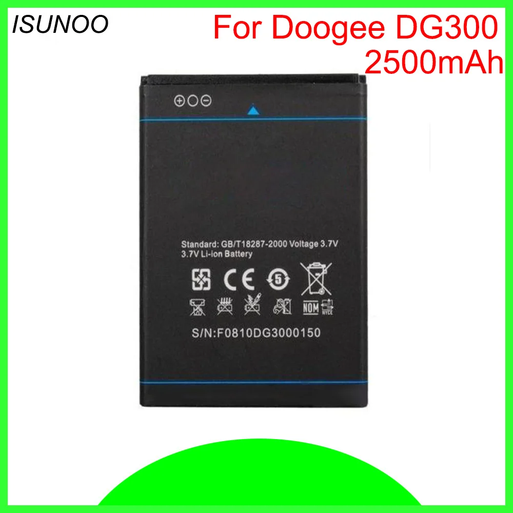 

ISUNOO 5pcs/lot High Quality B-DG300 2500mAh Battery For DOOGEE VOYAGER DG300 mobile phone battery