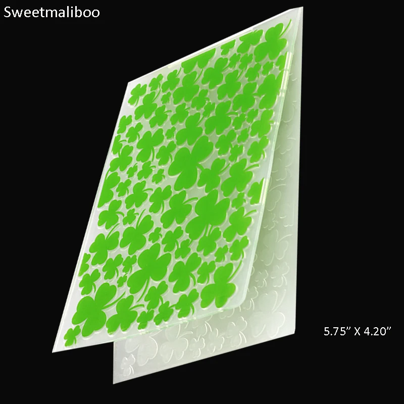 EF-0066 lucky four leaf clover embossing 1