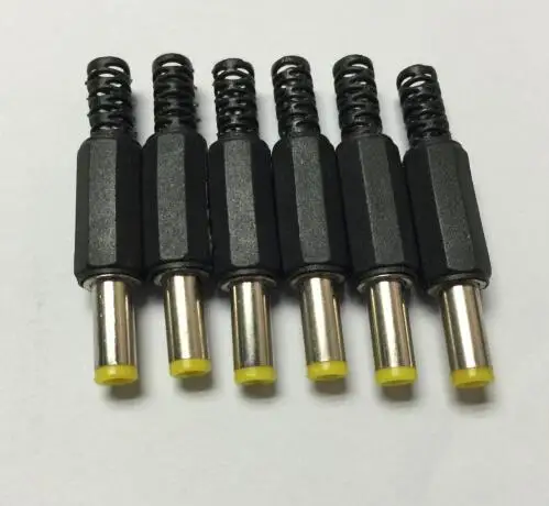 

free shipping 5.5mm x 2.5mm DC Power Plugs Male Barrel Connectors Black 6Pcs
