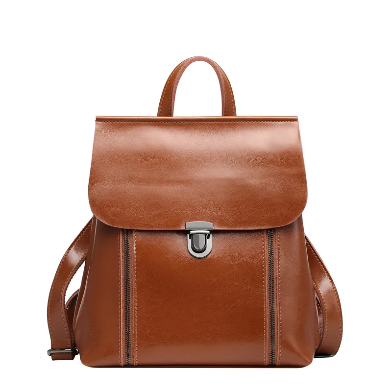 

Nesitu New Fashion Brown Coffee Black Split Leather Cute Woman Backpack Female For Girl Backpacks #M0790