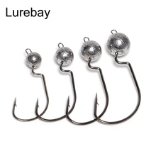 Lurebay крюковая рукоятка из углеродистой стали 5 шт. рыболовные крючки свинцовая головка 3,5 г 5 г 7 г 10 г джиг рыболовные аксессуары для Мягкая приманка в виде червя