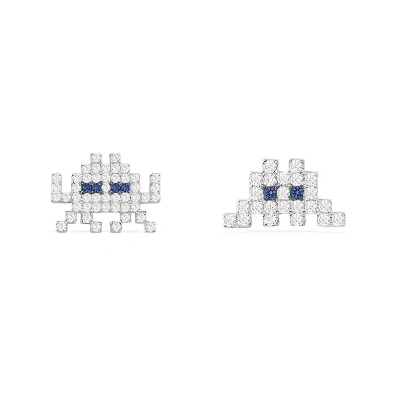 

ZOZIRI 925 Sterling Silver SPACE SHOOTER Stud Earrings Cubic Zirconia Asymmetric Monaco brand Women Jewelry October Collection