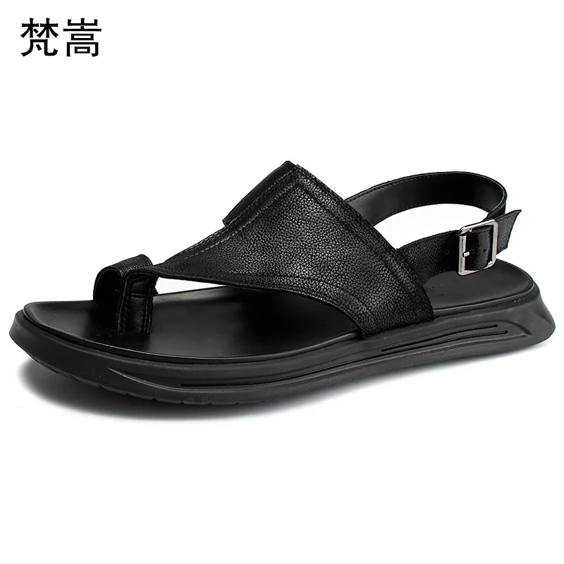 

High Quality Genuine Leather Roman sandals mens soft soles anti-skid new style beach shoes men fashion sandals cowhide