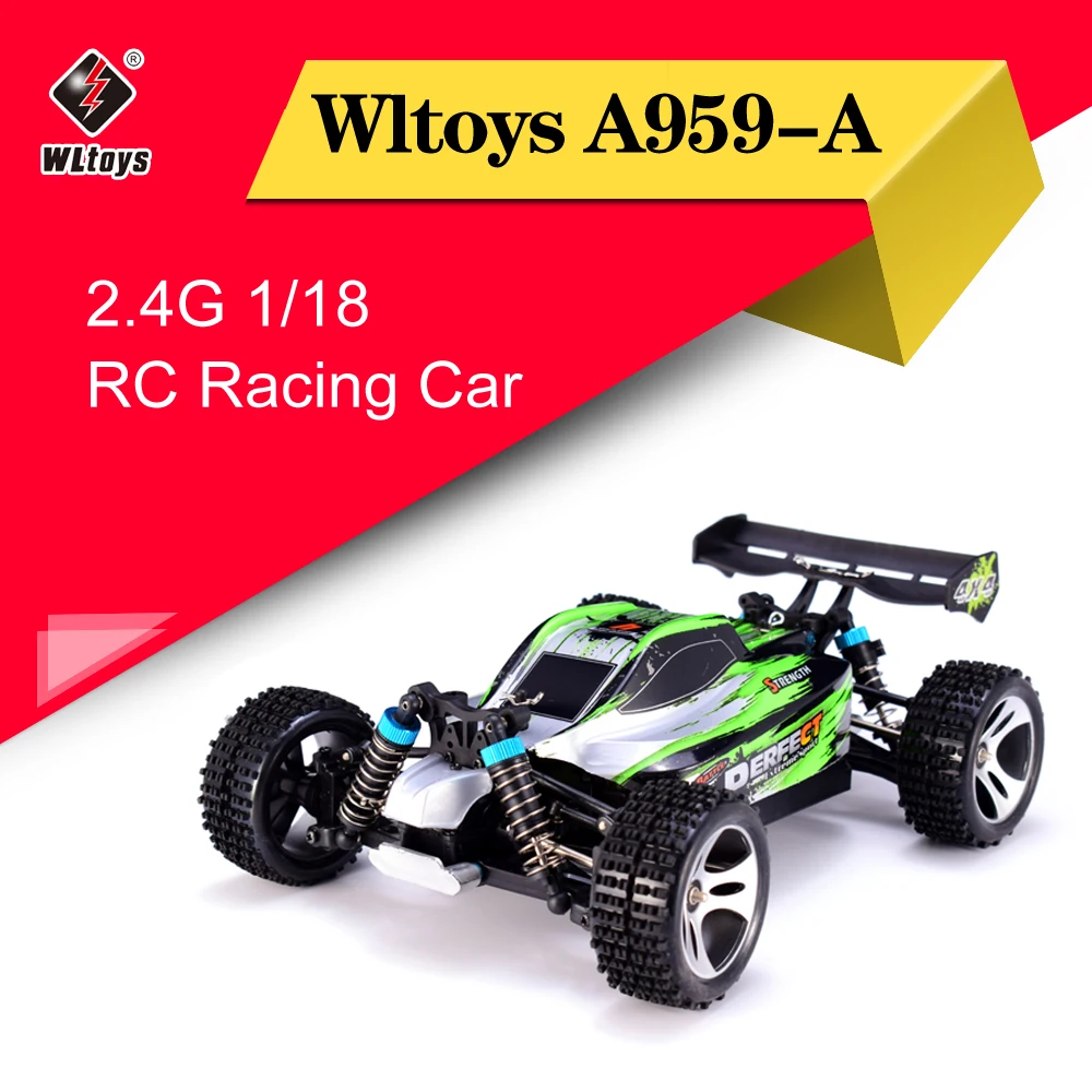 Wltoys A959-A 2,4G 1/18 масштаб 4WD RC скоростной автомобиль 35 км/ч пульт дистанционного управления гоночный высокоскоростной ударопрочный внедорожный автомобиль зеленый