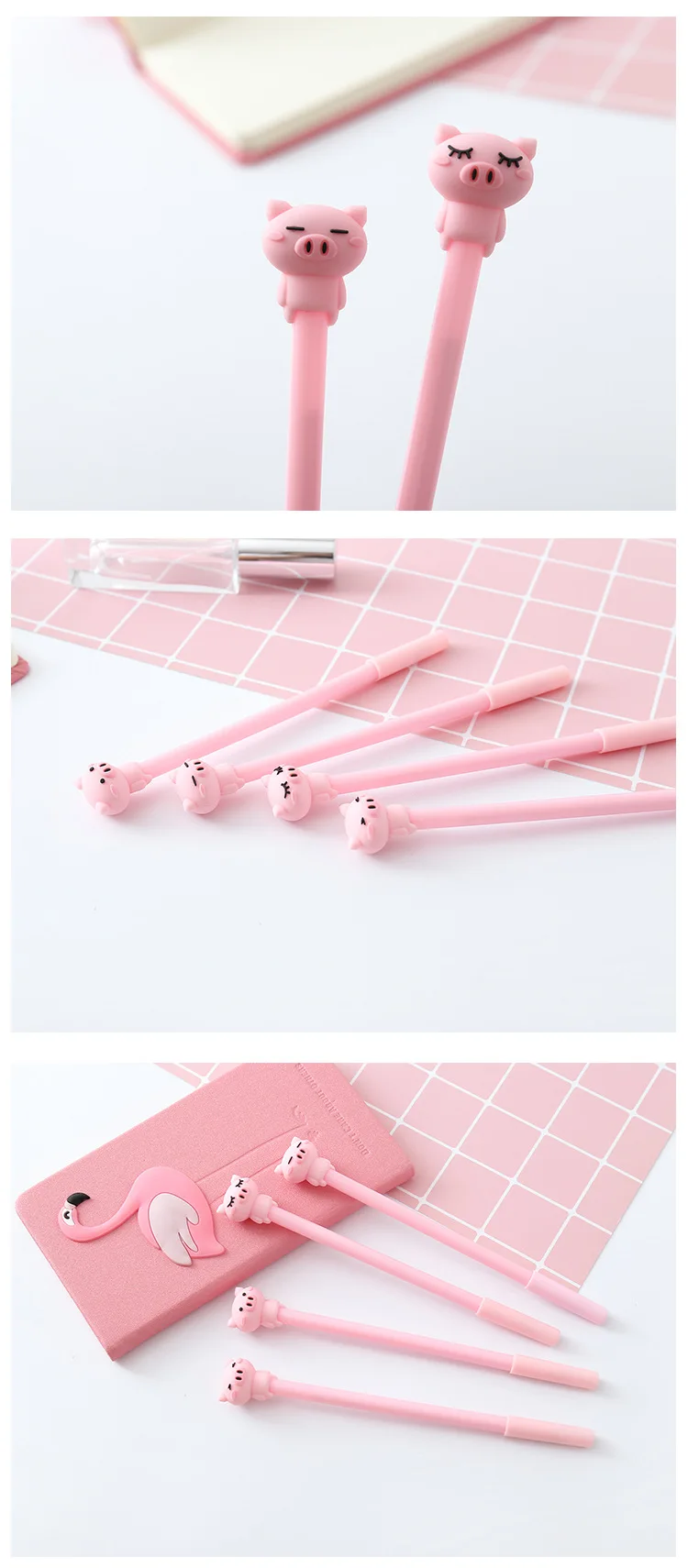 Гелевая ручка с рисунком розовой свиньи для письма, милые черные чернила, 0,38 мм, ручка для подписи, школьные принадлежности, канцелярские принадлежности, подарок