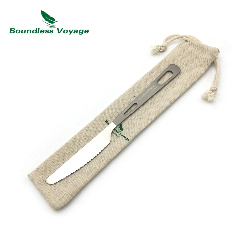 

Boundless Voyage Outdoor Titanium Cutlery Camping Titanium Knife Tableware Ti1539B