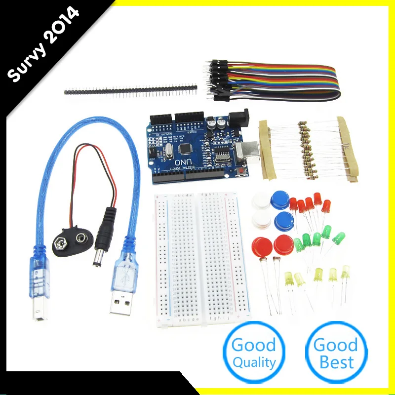 

Starter Kit UNO R3 mini Breadboard LED jumper wire button for Arduino compatile