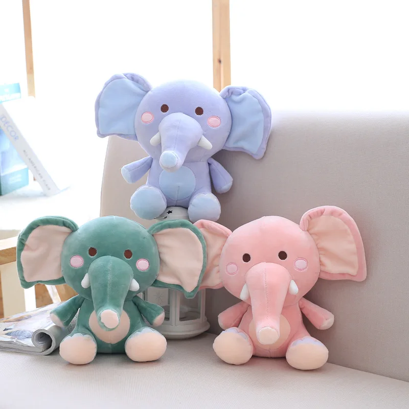 

22cm Cute lovely Elephant Stuffed Animals&Plush Doll Play Educational Anti-stress Toy Kids Birthday Gift 1pc