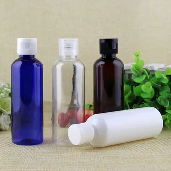 

60pcs/lot 100ml Empty Transparent Plastic Pack clamshell water Bottle Crystal Clear Flip Top Cap Packaging mini Containers